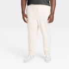Men's Big & Tall Cotton Fleece Joggers - All In Motion Oatmeal