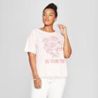 Women's Plus Size Short Sleeve No Thank You Floral Print Graphic T-shirt - Fifth Sun (juniors')
