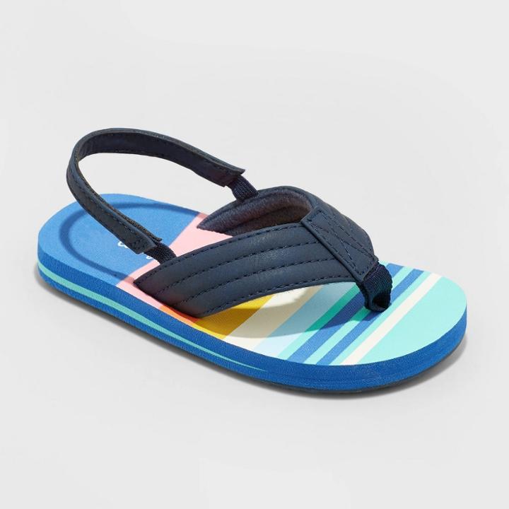 Toddler Shawn Slip-on Flip Flop Sandals - Cat & Jack Navy Multi