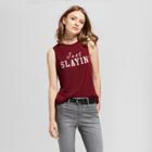 Women's Just Slayin' Graphic Tank Top Burgundy S - Modern Lux (juniors'), Red