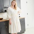 Women's Plus Size Long Sleeve Tiered Dress - Ava & Viv Ivory