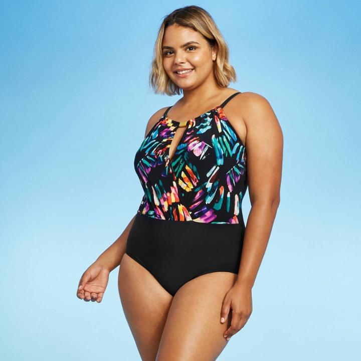 Women's Hardware High Neck One Piece Swimsuit - Aqua Green