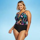 Women's Hardware High Neck One Piece Swimsuit - Aqua Green