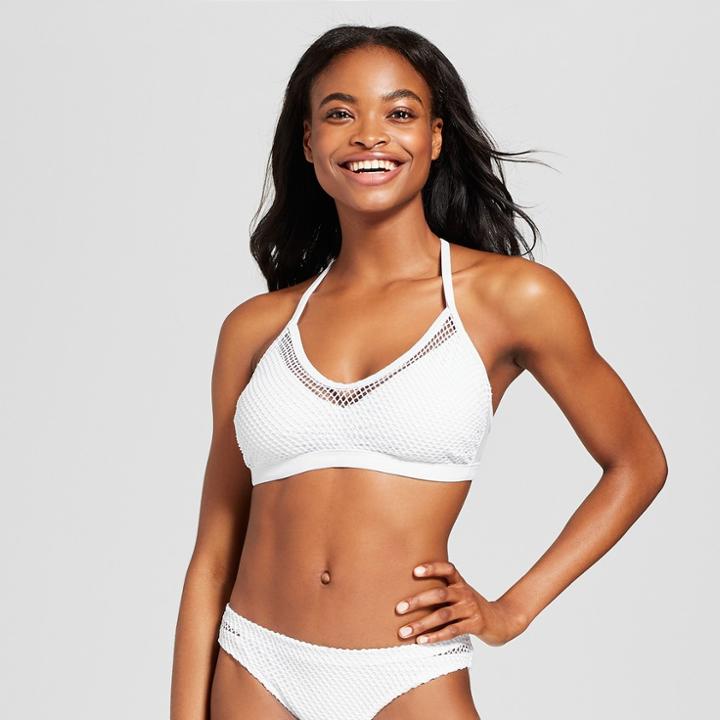Women's Mesh Bralette Bikini Top - Xhilaration White D/dd Cup