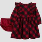 Baby Girls' Buffalo Check Dress - Just One You Made By Carter's Black/red