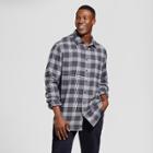 Men's Big & Tall Long Sleeve Standard Fit Button-down Dress Shirt - Goodfellow & Co Black