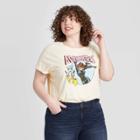 Women's Marvel The Mighty Avengers Plus Size Short Sleeve Graphic T-shirt (juniors') - Cream 1x, Women's, Size: