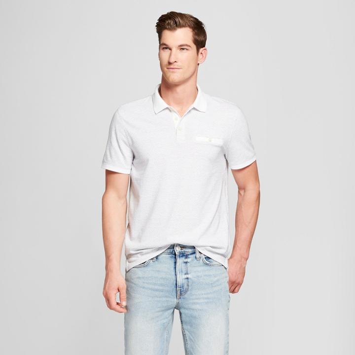 Men's Dot Standard Fit Short Sleeve Novelty Polo Shirt - Goodfellow & Co Blue Beam L, Size: