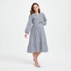 Long Sleeve Tie-waist Maternity Dress - Isabel Maternity By Ingrid & Isabel Blue Polka Dot