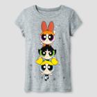 Girls' Cartoon Network The Powerpuff Girls Short Sleeve T-shirt - Heather Gray Xs(4-5),