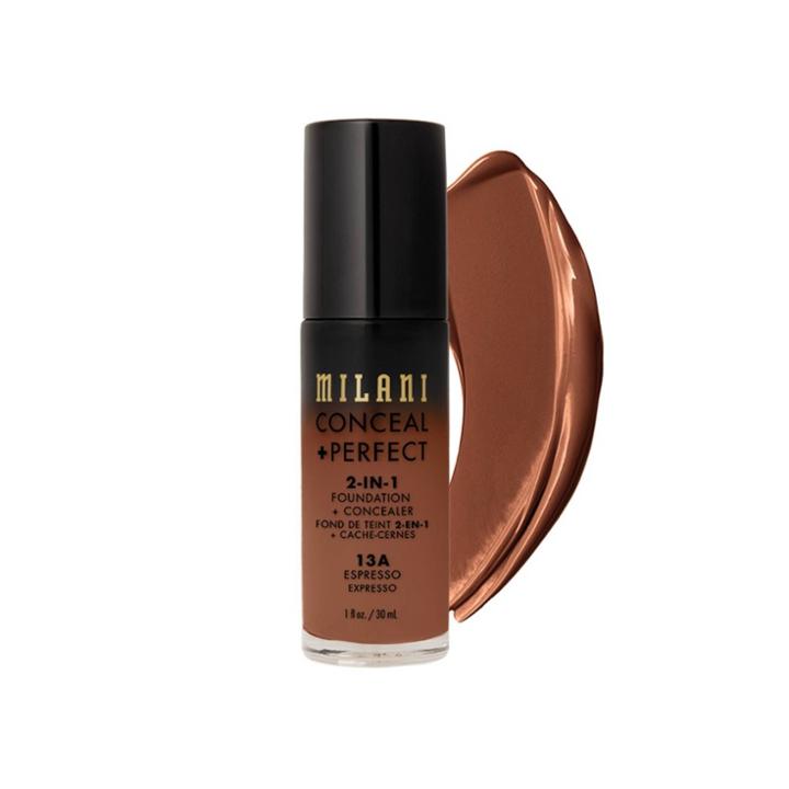 Milani Conceal + Perfect 2-in-1 Foundation + Concealer Cruelty-free Liquid Foundation - 13a Espresso