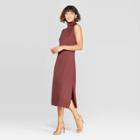 Women's Sleeveless Turtleneck A Line Midi Dress - Who What Wear Brown