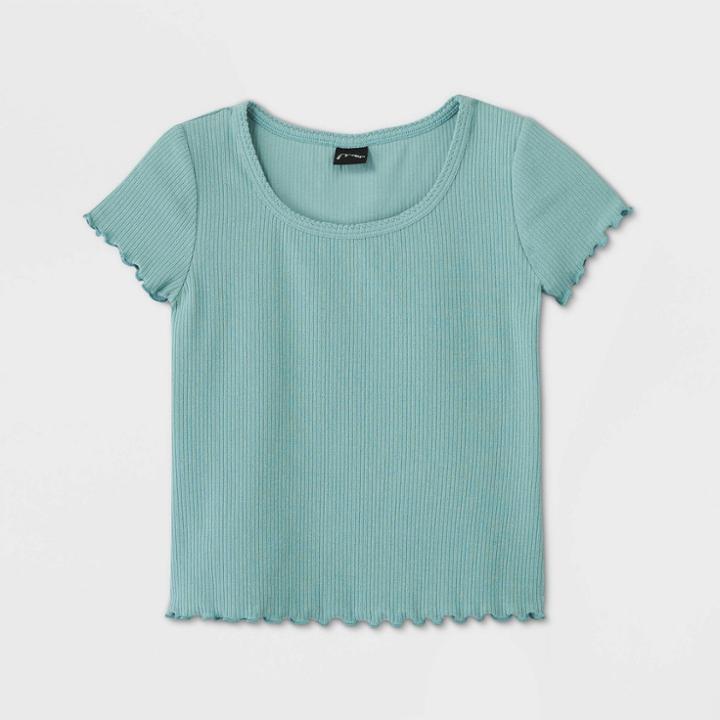 Girls' Lettuce Edge T-shirt - Art Class Green
