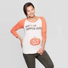 Maternity Long Sleeve Raglan Don't Eat Pumpkin Seeds T-shirt - Isabel Maternity By Ingrid & Isabel Light Beige M, Women's,