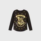 Warner Bros. Girls' Hogwarts Long Sleeve Graphic T-shirt - Black