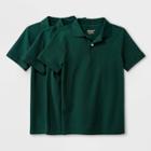 Boys' 3pk Short Sleeve Pique Uniform Polo Shirt - Cat & Jack Jungle Gym Green