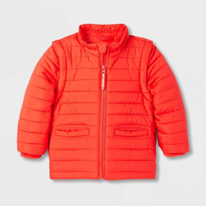 Toddler Puffer Jacket - Cat & Jack Dark Coral