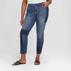 Women's Plus Size Patchwork Skinny Jeans - Universal Thread Dark Wash 14ws, Size: 14w