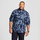 Men's Big & Tall Standard Fit Long Sleeve Northrop Button-down Shirt - Goodfellow & Co Geneva Blue