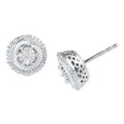 Target 0.040 Ct. T.w. Round-cut Diamond Stud Prong And Miracle Set Earring In Sterling Silver (ij-i2-i3), Girl's, White