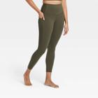 Women's Contour Flex High-waisted Ribbed 7/8 Leggings 24.7 - All In Motion Green Olive