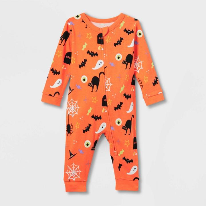 Baby Halloween Print Matching Family Pajama - Hyde & Eek! Boutique Orange
