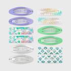 Girls' 12pk Oval And Rectangle Snap Clips - Art Class - Purple/green