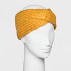 Women's Knit Crossover Cold Weather Headband - A New Day Mustard (yellow)