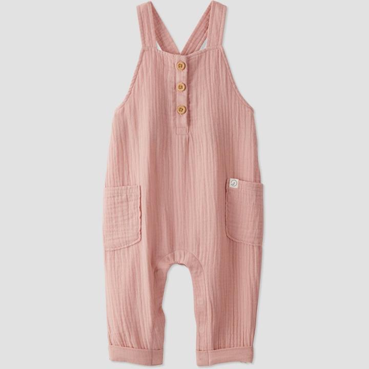 Baby Girls' Gauze Overalls - Little Planet By Carter's Pink Newborn