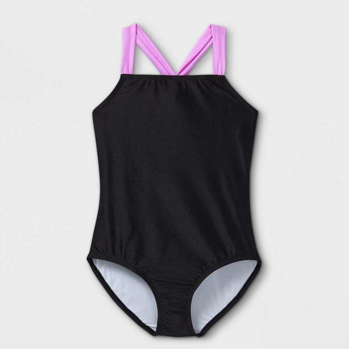 Girls' Wanna Vacay One Piece Swimsuit - Cat & Jack Black