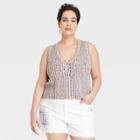 Women's Plus Size Button-front V-neck Sweater Vest - Universal Thread 1x,