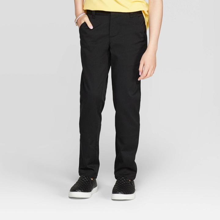 Plus Size Girls' Skinny Twill Stretch Uniform Chino Pants - Cat & Jack Black