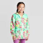 Girls' Floral All Over Print Windbreaker Jacket - Cat & Jack Green Xs, Girl's,