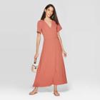 Women's Sleeveless V-neck Maxi Wrap Dress - A New Day Rust