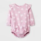 Grayson Mini Baby Girls' Stars Fleece Romper - Pink Newborn