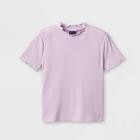 Girls' Mock Neck Short Sleeve T-shirt - Art Class Light Purple