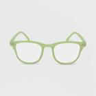 Women's Milky Plastic Square Blue Light Filtering Glasses - Wild Fable Green