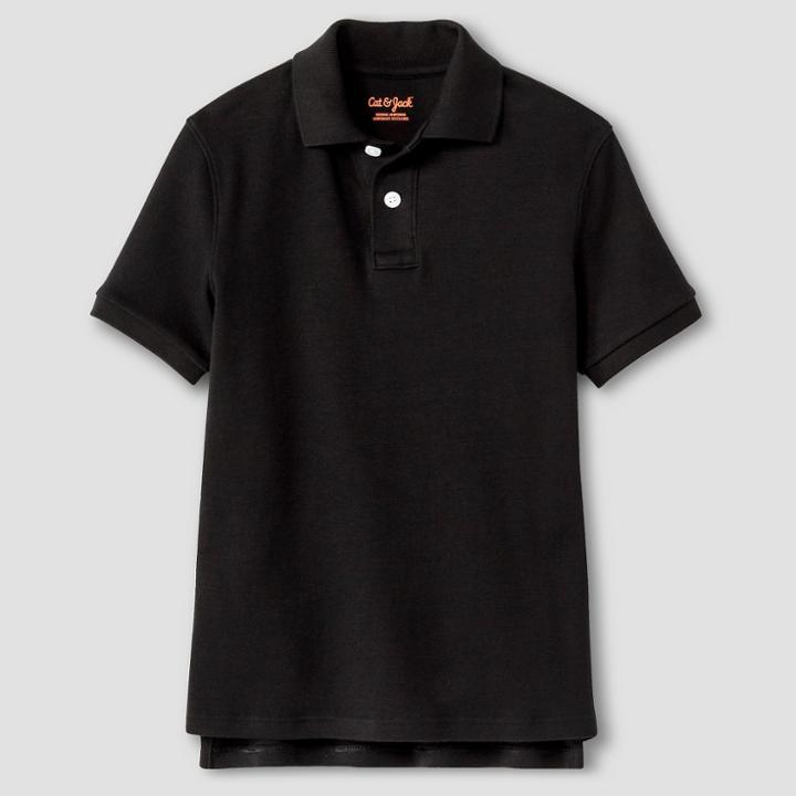 Boys' Interlock Uniform Polo Shirt - Cat & Jack Black