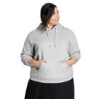Women's Plus Size Faux Mink Hooded Sweatshirt - Sandy Liang X Target Heathered Gray
