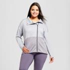 Women's Plus-size Tech Fleece Color Block Jacket - C9 Champion Light Heather Gray