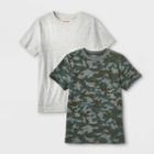 Boys' 2pk Fave Short Sleeve T-shirt - Cat & Jack Gray/camo Green