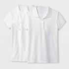 Girls' 3pk Short Sleeve Pique Uniform Polo Shirt - Cat & Jack White