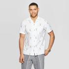 Men's Printed Short Sleeve Button-down Shirt - Goodfellow & Co White