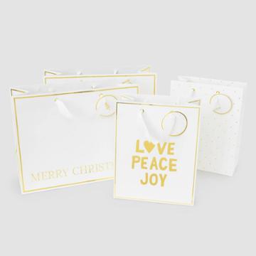 Sugar Paper White Gift Bag Set, Set Of 4 (2 Cub, 2 Vogue) -