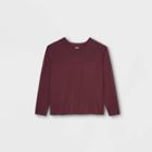 Men's Tall Adaptive Loose Fit Long Sleeve Crewneck T-shirt - Goodfellow & Co Pomegranate Red