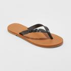 Women's Bobbie Braided Thong Flip Flop Sandals - Universal Thread Black