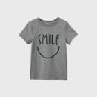 Toddler Boys' Short Sleeve Smile Graphic T-shirt - Cat & Jack Gray