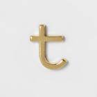 Target Women's Fashion Stick On Initial Letter T - Gold, Bright Gold Initial
