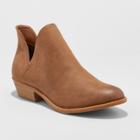 Women's Nora V-cut Ankle Wide Width Booties - Universal Thread Cognac (red) 10w,
