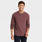 Men's Regular Fit Long Sleeve Henley T-shirt - Goodfellow & Co Pink